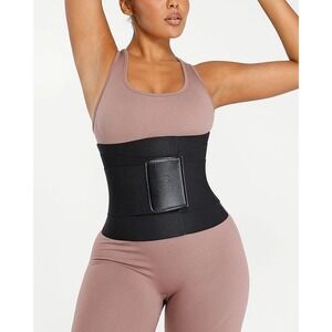 SHAPELLX NeoSweat® AirSlim® Triple Compression Latex Waist Trainer Black L NWT